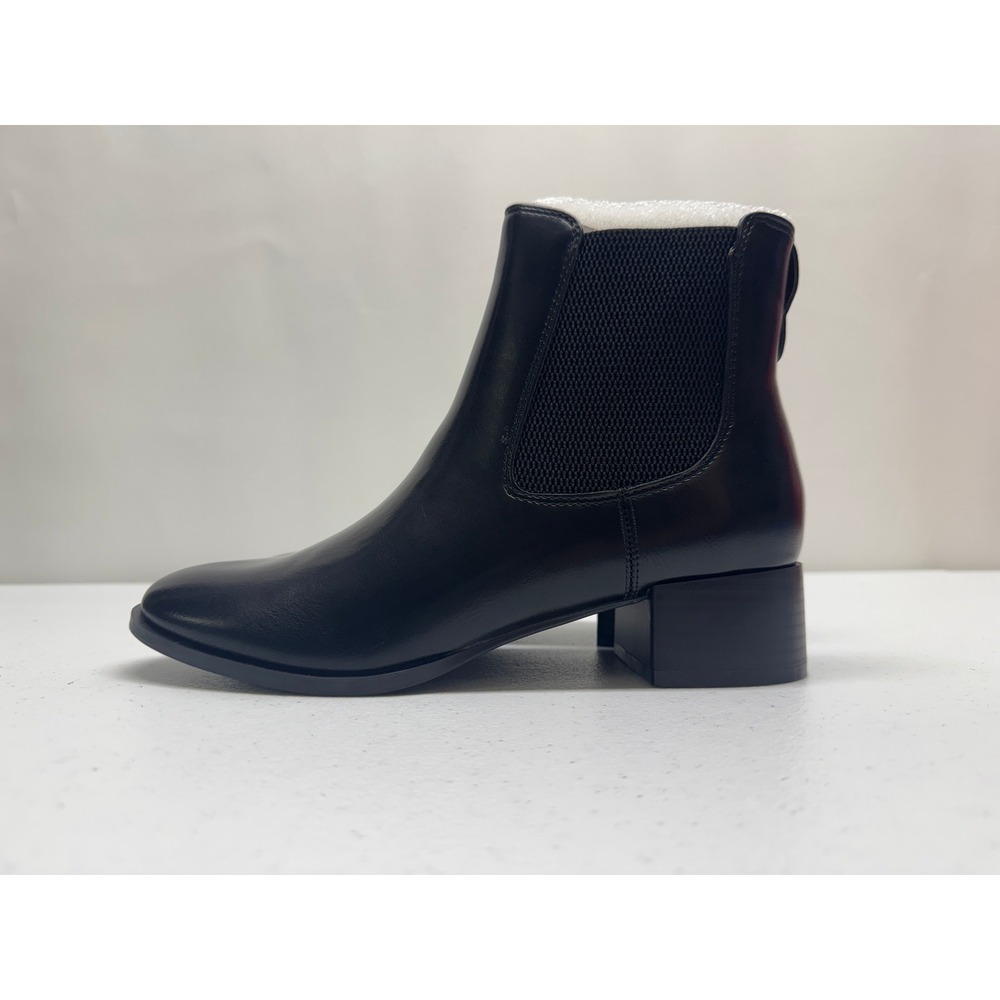 Journee Collection Ankle Boots Womens 7.5 Black Chayse Chelsea Block Heel Vegan - Picture 3 of 11